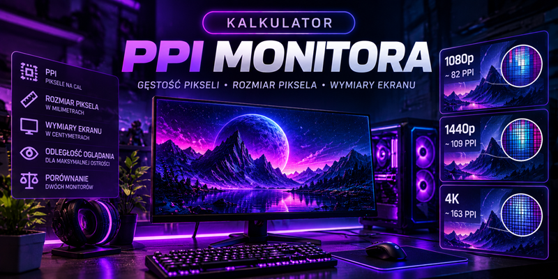 Kalkulator PPI monitora: sprawdź ile pikseli na cal