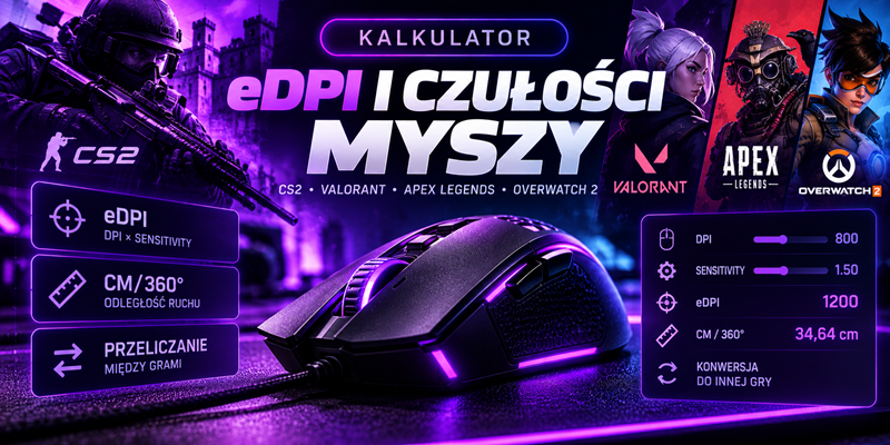 Kalkulator eDPI i czułości myszy